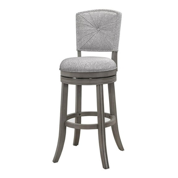Bowery Hill Swivel Wood Counter Stool Antique Gray
