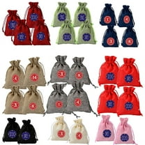 Gcvizuso Christmas Calendar, Advent Calendars, Christmas Pattern Candy Bag 1-24 Advent Calendar Bundle Linen Gift Bag
