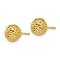thumbnail image 2 of Finest Gold 14K Yellow Gold Diamond-Cut Bead Post Earrings, 2 of 4