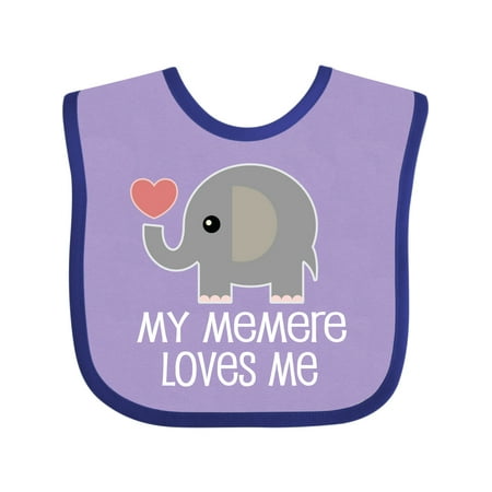 

Inktastic Memere Grandma Loves Me Gift Baby Boy or Baby Girl Bib