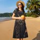 thumbnail image 4 of Easygdp Classical Style Brown Owl para Vestido Transpirable de Mujer, Vestido Suelto de Manga Corta con Pliegues y Bolsillos para el Verano, 4 of 6
