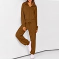 thumbnail image 2 of Leidass Womens 2 Piece Tracksuit Set Zip Up Hoodie and Jogger Pants Casual Lounge Set Long Sleeve Hooded Sweatshirt Coffee M, 2 of 6