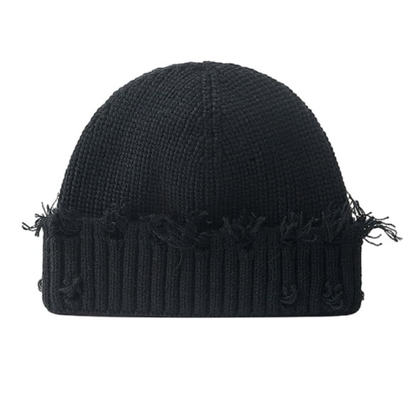 KUFptva Fashion Distressed Knitted Hat Warm Winter Hat Unisex Casual Trendy Headwear for Men and Women