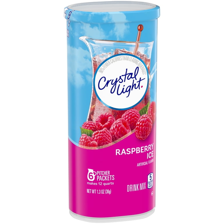 Crystal Light Sugar Free Raspberry Ice Powdered Drink Mix, Caffeine