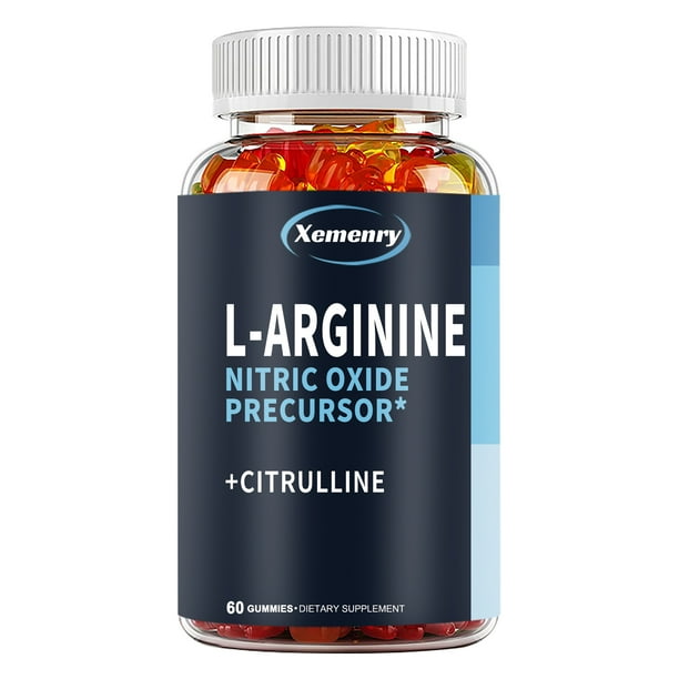 L-Arginina: aumenta la energía y la resistencia, mejora la masa muscular y el rendimiento atlético - 60 gomitas