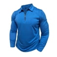thumbnail image 3 of CUSTG Men T-Shirts Long Sleeve Shirt With Zipper Pocket Athletic Performance Pullover Tops For Sports And Casual Wear Leisure O-Neck Tee, 3 of 7