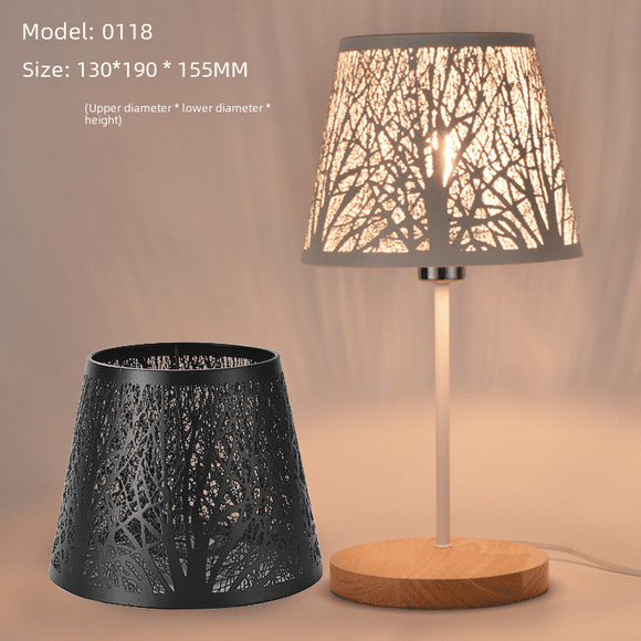 Pantalla de lámpara de hierro de metal con cubierta de carcasa de lámpara de grabado láser de hardware especial