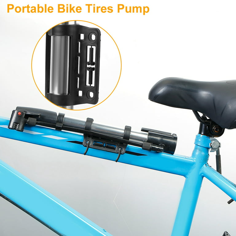 Mini Bike Pump, iMounTEK Portable Bicycle Tire Inflator Ball Air Pump with  Mount Frame for Mountain Road Bike
