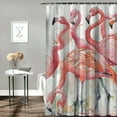 thumbnail image 2 of Orinice Tropical Pink Flamingo Shower Curtain for Bathroom 48x72 Inch Decorative Bath Curtain Waterproof Polyester Fabric Shower Curtains Set Machine Washable with 12 Plastic Hooks 69x72, 2 of 7
