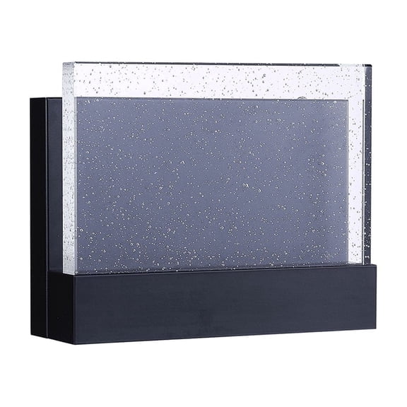 Vivio Lighting Calabria LED Wall Sconce Matte Black Seeded Glass