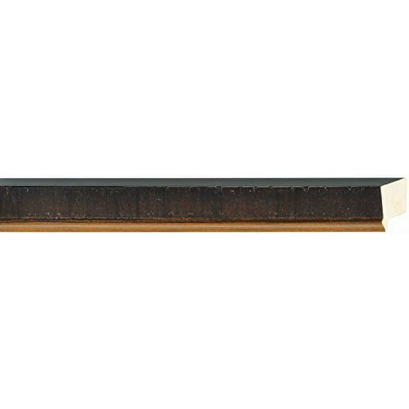 Picture Frame Moulding (Wood) 18Ft Bundle - Contemporary Walnut Finish - 1.25" Width - 1" Rabbet