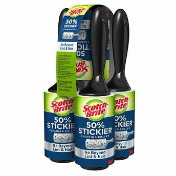 Scotch Brite 5 Rolls x 95 Lint Fluff Hair Removers Clothes Fabric Pets Rollers 