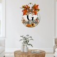 thumbnail image 4 of Kurmntregon Fall Front Door Welcome Sign Last Name/Initial Fall Wreath Alphabet G Monogram Wall Hanger Personalized Letters Pumpkin Thanksgiving Home Farmhouse Rustic Holiday Decoration Round 11", 4 of 7