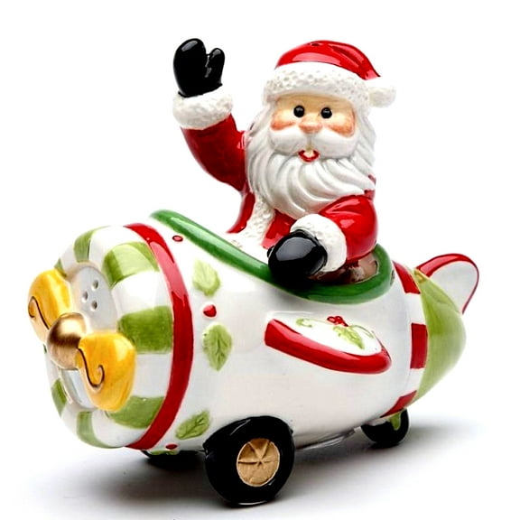 I Believe: Santa Flying On The Plane  Salt & Pepper Shaker