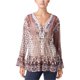 thumbnail image 1 of Blusa campesina Style & Co. con cordones para mujer marrón PXL, 1 of 1
