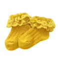 thumbnail image 4 of Autumn Baby Girls Soft Comfy Cotton Socks Lace Trim Solid Color Breathable Crew Socks, 4 of 5