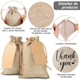thumbnail image 2 of Bolsas de Arpillera con Cordón, 50 Bolsas de Lino para Bodas, Bolsas de Yute para Joyería, Bolsa de Regalo para Dulces, Cumpleaños, Fiestas, Regalos de Boda, 2 of 4