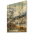 thumbnail image 2 of Designart 'The Cloudy Sky and The River With Spring Landscape' Lake House Print on Natural Pine Wood, 2 of 5