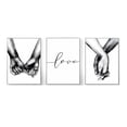thumbnail image 4 of 3 Pcs Minimalist Love Prints Canvas Art Poster Modern White and Grey Holding Hands Wall Painting for Bedroom Living Room Decor No Framed, 4 of 5