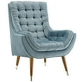 thumbnail image 2 of Modway Suggest Button Tufted Performance Velvet Lounge Chair in Light Blue, 2 of 6