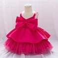 thumbnail image 5 of HUANBAI Toddler Girls' 1st Birthday Princess Dress With Bow & Tulle Skirt Strapless Flower Girl Party Gown For Baby 1 3 Years A-line Sundress 2-3 Years, 5 of 9