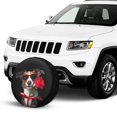 thumbnail image 2 of KAKALAD Valentines Dog With A Red Rose In Mouth 03 Spare Tire Cover Universal Vehicle Accessories Buckle Car Tools 15”in, 2 of 6