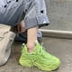 thumbnail image 5 of Zapatillas de deporte gruesas para mujer, zapatillas de deporte de suela gruesa, transpirables con cordones para entrenamiento físico, 5 of 8