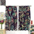 thumbnail image 3 of Boho Curtains, Traditional Geometric Ethnic Style Beautiful Floral Pattern, Blackout Curtains Living Room Bedroom Dim Room, 2 Panel Set, 42X84x2 in., 3 of 6