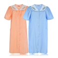 thumbnail image 4 of JEFFRICO 2 Pack House Dresses for Women with Pockets - Lightweight Breathable Short Sleeve Muumuu & Nightgowns - Snap Front Housecoat and Dusters for Women, 4 of 4