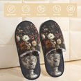 thumbnail image 2 of Balery Vintage Floral Vase A Pantuflas de Casa de Felpa Silenciosas con Diseño Estampado, Zapatillas Cómodas Antideslizantes de Algodón para Interior-Medium, 2 of 8