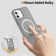 thumbnail image 3 of Magnetic Matte Phone Case with Ring Kickstand for iPhone 15 Pro (6.1"), Compatible with MagSafe and Magnetic Car Mount/Power Bank, Anti-Scratch, Protective Translucent Back Cover, Gray, 3 of 6