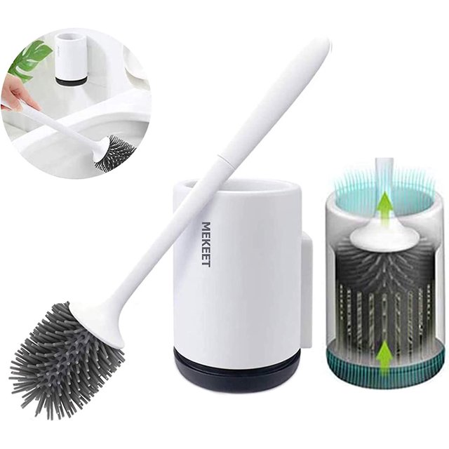 Cepillo de baño CHAO silicona antibacteriano juego de cepillos para inodoro