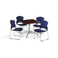 thumbnail image 4 of OFM Multi-Use Break Room Package, 36" Square Table with Fabric Stack Chairs, Mahogany Finish with Chrome-Plated Steel Base and Wine Seats (PKG-BRK-042), 4 of 5