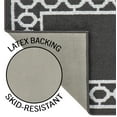thumbnail image 3 of Washable Skid-Resistant Runner Rug, Trellis Border, Dark Grey and White, 26" x 45", 3 of 8