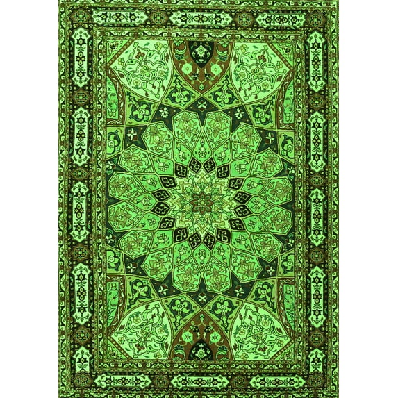 Ahgly Company Indoor Rectangle Persian Green Traditional Area Rugs, 8' x 12'