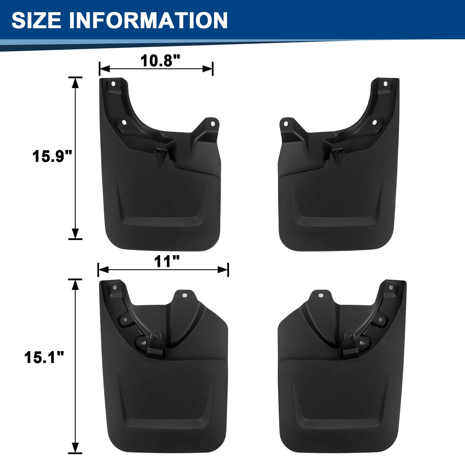 FANOTEK Front & Rear Splash Guards Mud Flaps For 2022-2023 Toyota Tacoma w/OE Fender Flare (Set of 4)