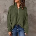 thumbnail image 2 of Sweaters For Women Knit Long Sleeve 1/4 Zip Pullover Turtleneck Casual Classic Solid Color Sweater M Womens Sweaters, 2 of 7
