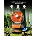 thumbnail image 3 of MORIKO Portable Camping Fan Rechargeable Battery Powered 20000mAh w/ LED Lantern, Remote, Hook, Timer, 270° Pivot 90° Oscillating 4 Speed Quiet Brushless Motor, Outdoor Tent RV Fishing Camping Fan..., 3 of 12