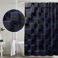 thumbnail image 5 of Blue Black Cubes Shower Curtain, Waterproof Shower Curtains for Bathroom, Modern Geometric Abstract Art Washable Fabric Bathtub Curtain Set Bath Decor with 12 Hooks 48"x72", 5 of 8