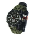 thumbnail image 2 of Montre de Survie Outils de Camping Équipement de Randonnée Torche Finition Soignée Fournitures Extérieures Cadeau Sucré Gadget d'Urgence Vert Armée, 2 of 8