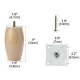thumbnail image 2 of 4" Wood Furniture Leg Chair Couch Sofa Feet Round Leg Replacement 4 Pack, 2 of 6