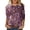Hot Pink, variant on PMVFHDE Womens Tops Quarter Sleeve Crewneck Loose Fit Sequin Casual Print T-Shirt