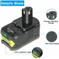 thumbnail image 5 of 2 Pack 5.0Ah 18V Battery Compatible with Ryobi 18 Volt One+ P108 Cordless Power Tools, 5 of 6