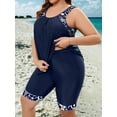 thumbnail image 2 of generic Womens Plus Size Tankini Swimsuits Fashion Print Round Neck Tank Tops with Shorts Athletic Bathing Suit Two Piece Blue 4XL, 2 of 5