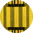 thumbnail image 1 of Ahgly Company Indoor Round Abstract Yellow Contemporary Area Rugs, 7' Round, 1 of 4