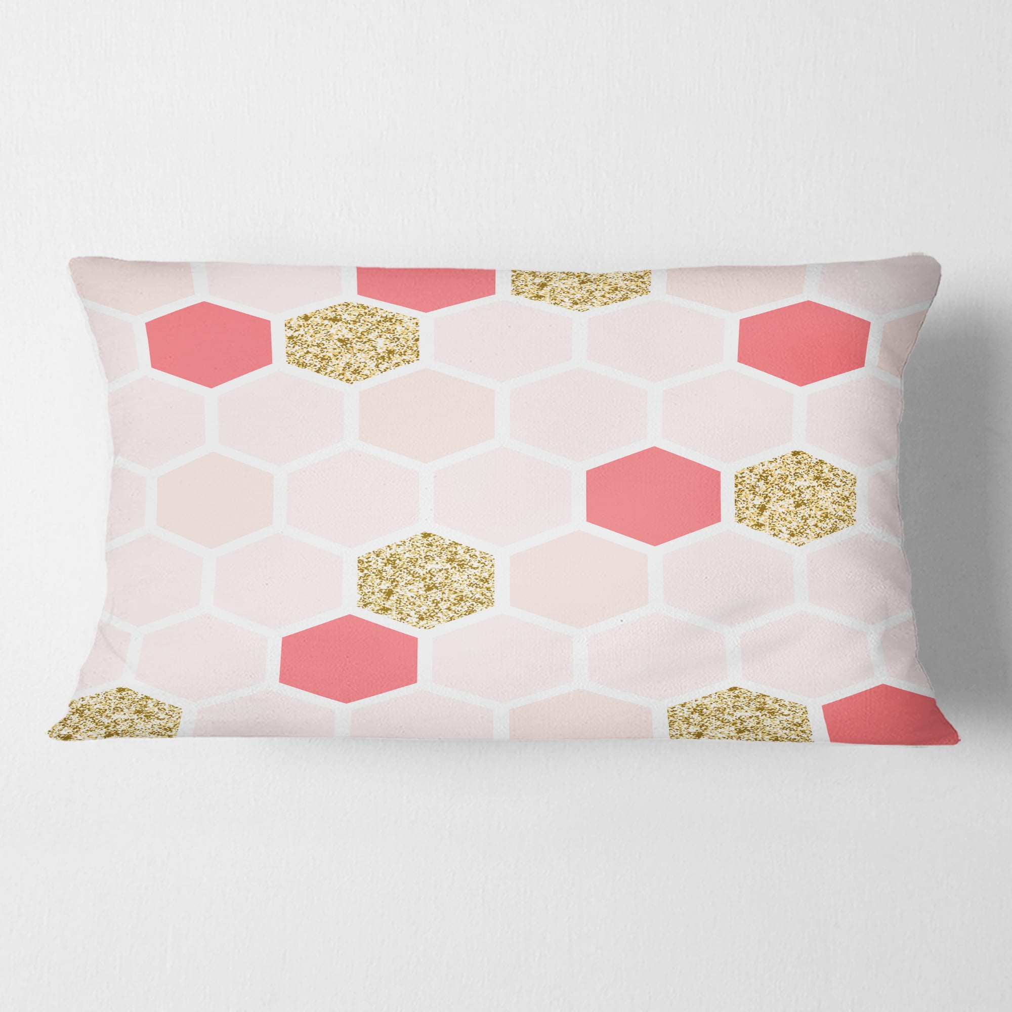 Designart Gold Chic Design I' Mid-Century Modern Throw Pillow - 12x20