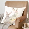 thumbnail image 6 of Uutvery Easter Pillow Cover, 17.72x17.72 Inch Fabric Cushion Cover with Easter Egg Rabbit Print, Home Holiday Decoration for Sofa Bed Living Room, 6 of 6