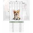thumbnail image 6 of No Hook Shower Curtain with Snap-in Liner, Brown White Puppy Waterproof Fabric Bathroom Curtains, Watercolor Smile Dog Modern Bath Curtains & Mesh Top Window 72"x96" Extra Long, 6 of 6