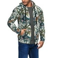 thumbnail image 2 of Goofa Hawaiian Style Pattern Mens Full-zip Hoodie, Zip-up Pullover Hooded Sweatshirt, Kangaroo Pocket Hoodie Ideal for Daily Wear, Travel, and Home-3X-Large, 2 of 5