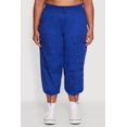 thumbnail image 4 of Womens Plus Size Poplin Drawstring Hem Utility Capris, 4 of 5